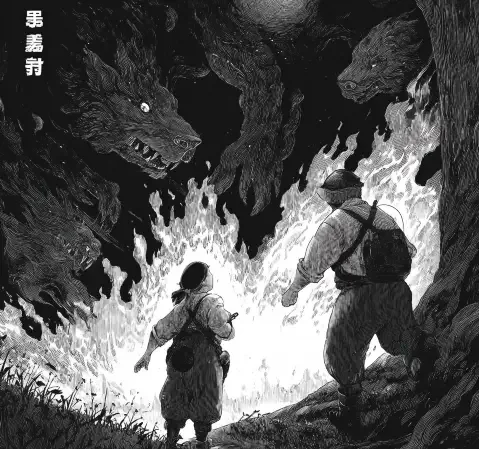 战斗题材漫画的对抗场景示意图